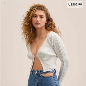 Mango knitted cropped cardigan